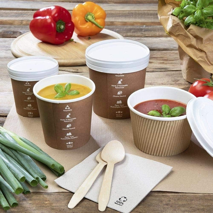 BIOZOYG Karton-Membran-Deckel weiss 500 Stk. Ø 9,8 cm I Pappbecher to-go Deckel I PLA-beschichtet &amp;