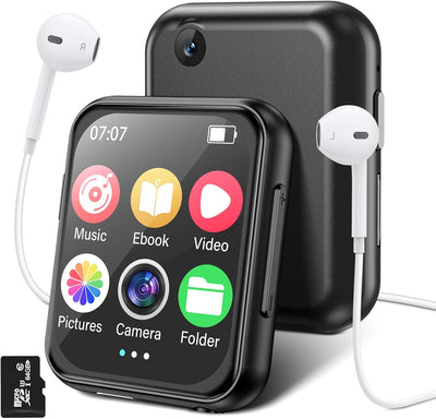64GB MP3 Player mit Bluetooth 5.4, Full Touchscreen HiFi Verlustfreier Ton Music Player mit 720P HD-