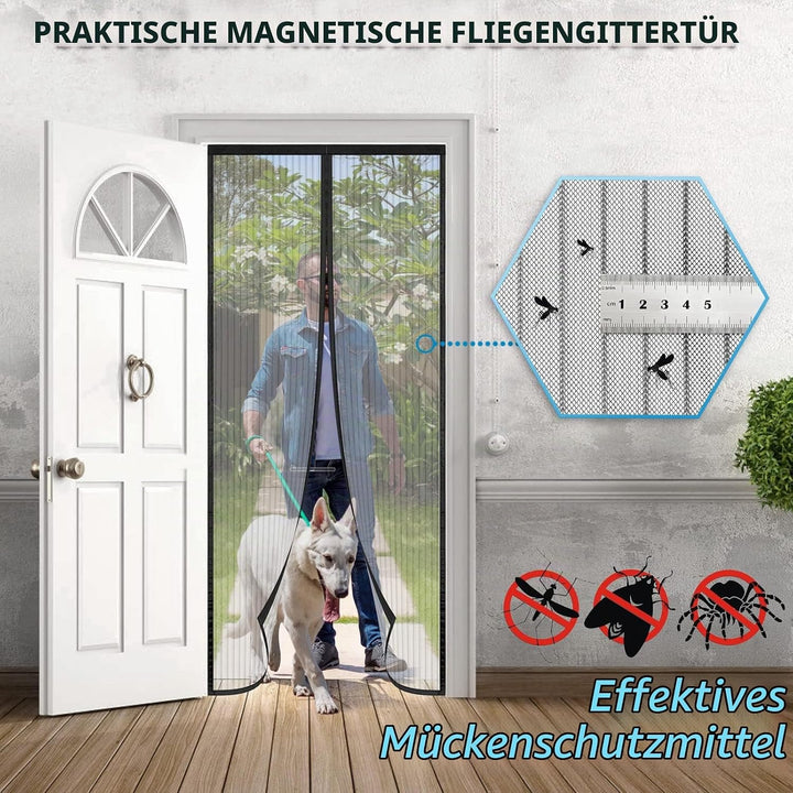Fliegengitter Balkontür 65x210, SHA2WEN Fliegengitter Tür Schwarz, Geniessen Sie den Sommer mit Ihre