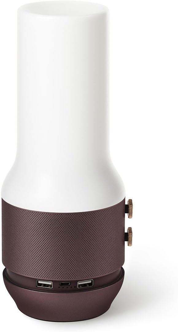 Lexon TERRACE, Bluetooth-Speaker, Leuchte und Powerbank, braun, braun