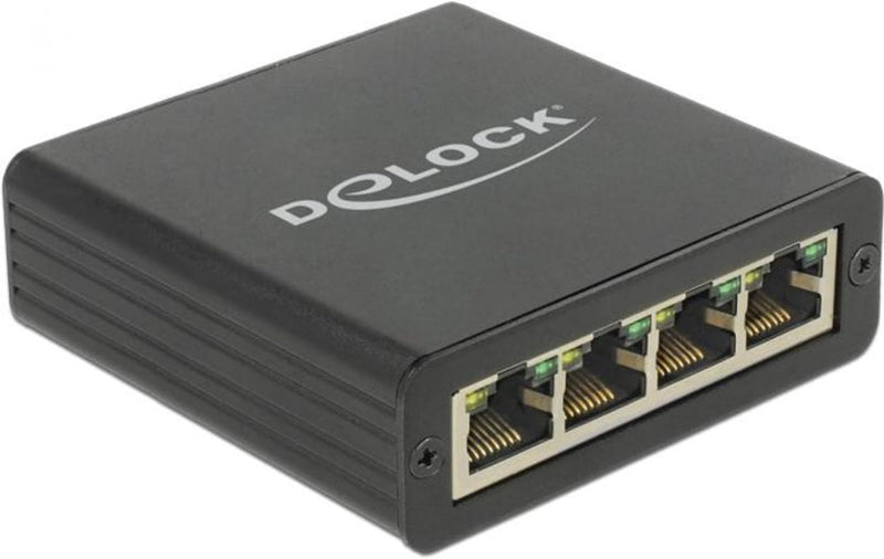 Delock 62966 Adapter USB 3.0 auf 4 x Gigabit LAN Schwarz