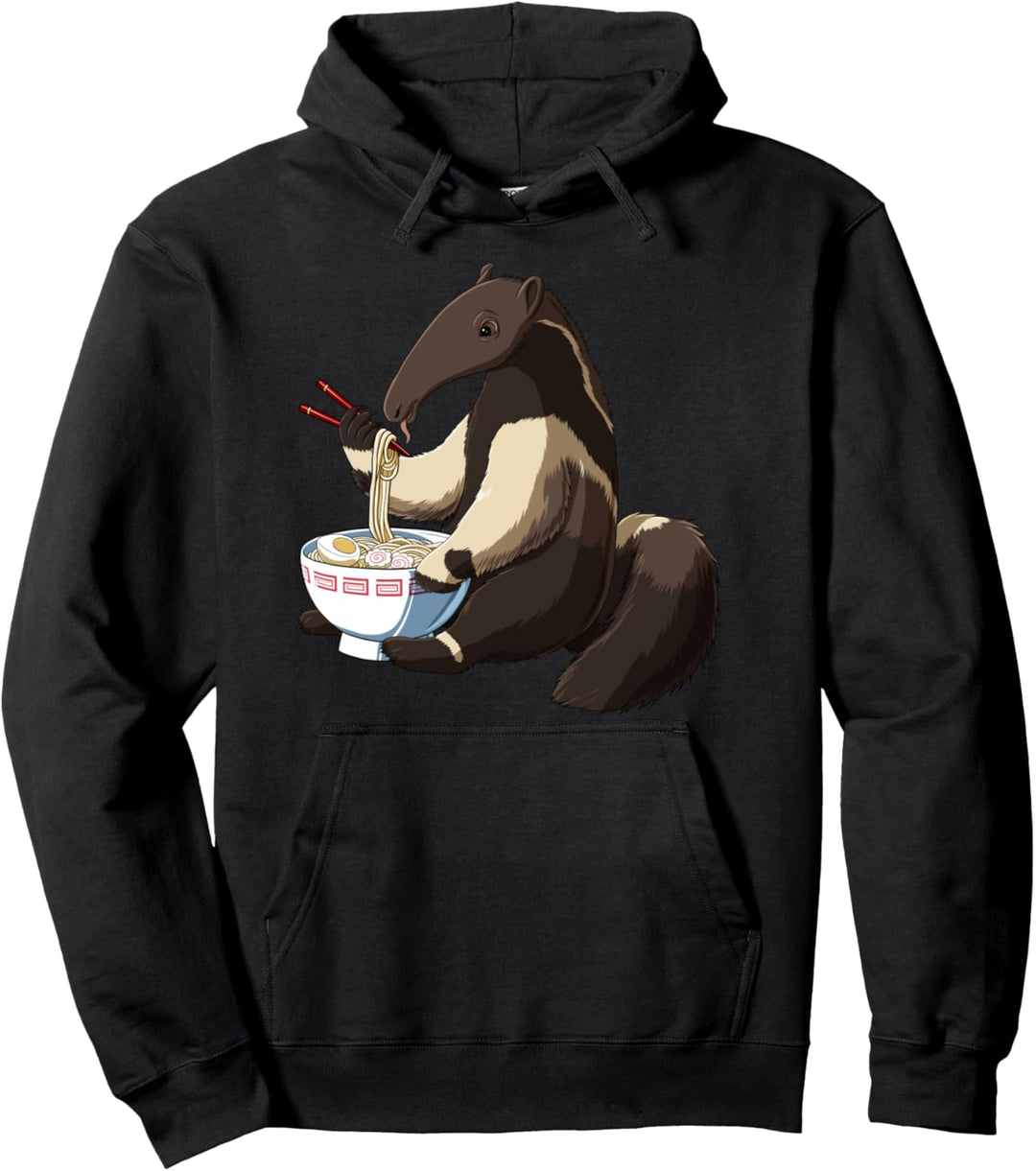 Lustiges japanischer Anime Ramen Ameisenbär Pullover Hoodie