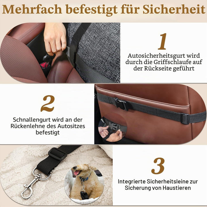 Pawaboo Hund Autositz, Hund Booster Autositz für Klein Hunde, Welpensitz für Auto mit Fest Schnalle
