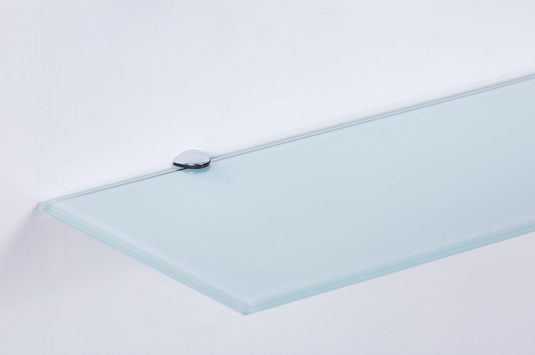 Euro Tische 50cm Glas Wandregal Weissglas, Glas Regal für Badezimmer, Weissglas Duschregal mit 6mm E