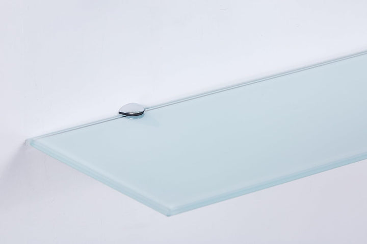Euro Tische 50cm Glas Wandregal Weissglas, Glas Regal für Badezimmer, Weissglas Duschregal mit 6mm E