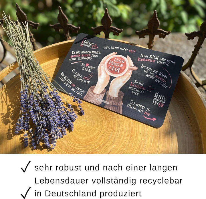Geschenk für Grosseltern: Frühstücksbrettchen Set GUTEN MORGEN für Oma und Opa, Geschenk für werdend