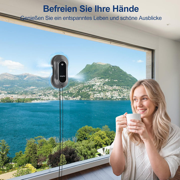 Fensterputzroboter mit KI-Navigation, Sprühfunktion und App-Steuerung | Elektrischer Fensterreiniger