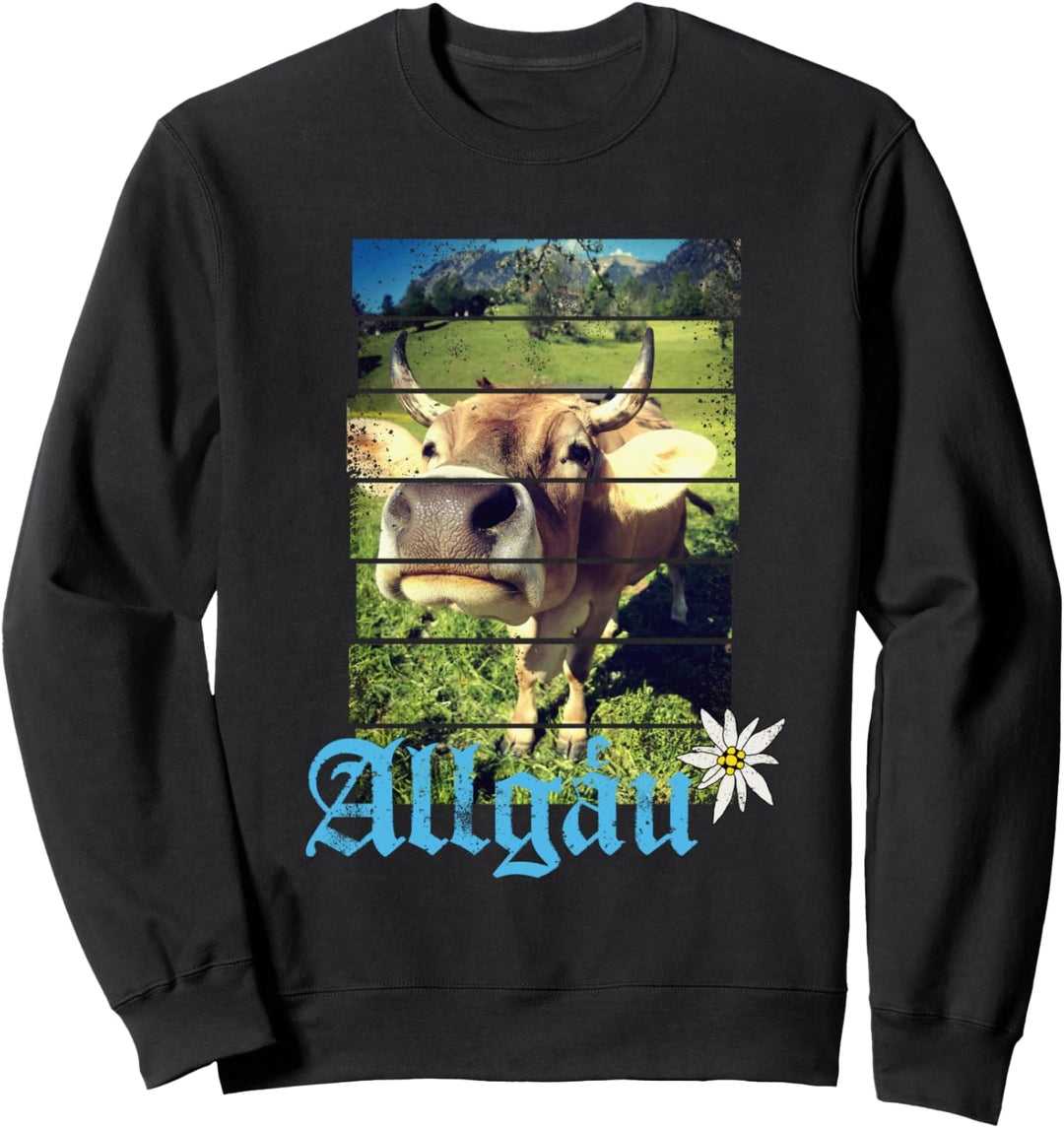 Allgäu Alpen Vintage Kuh Bayern Deutschland Souvenir Sweatshirt