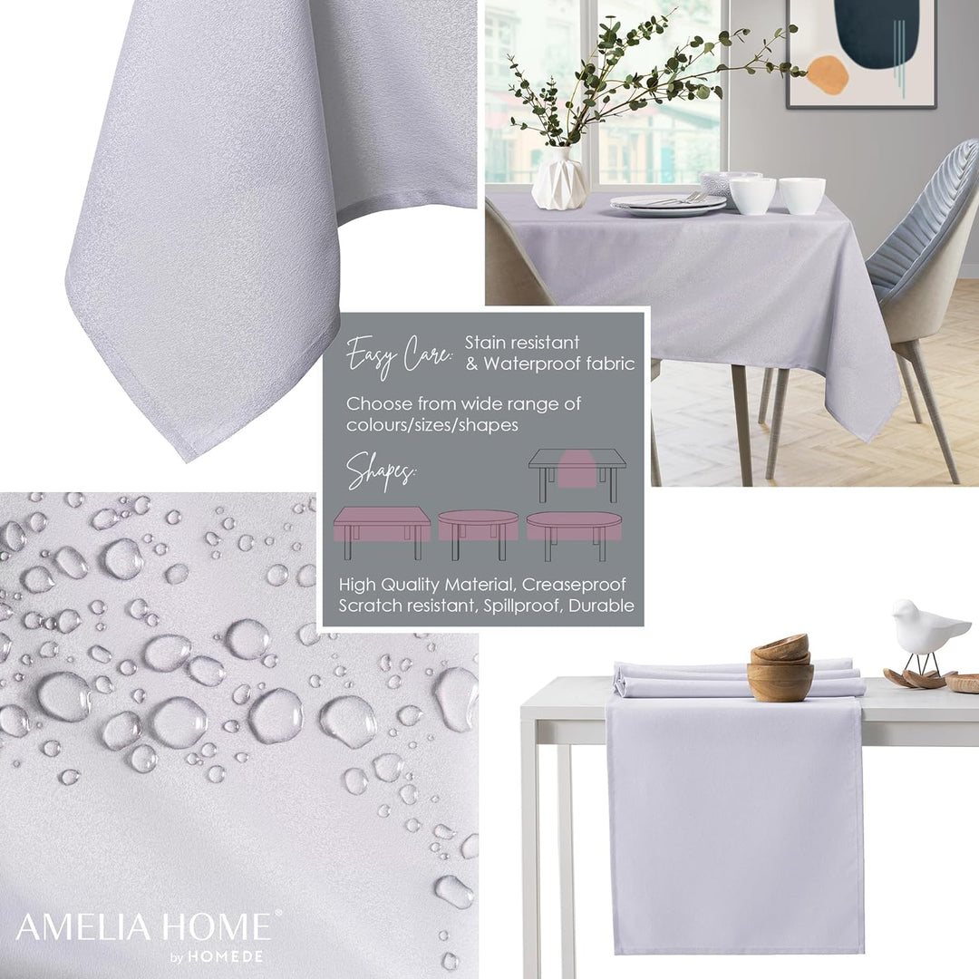 AmeliaHome Tischdecke 110x180 cm Tischtuch Tafeldecke Fleckschutz Lotuseffekt Abwaschbar Wasserabwei