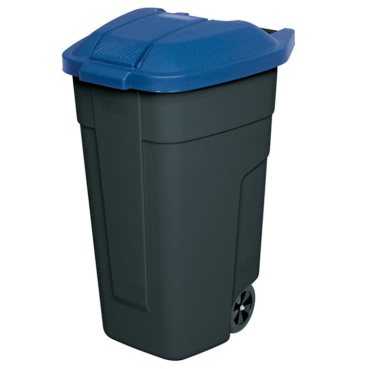 Wertstoffsammler, Inhalt 100 Liter, Korpus anthrazit, Deckel blau