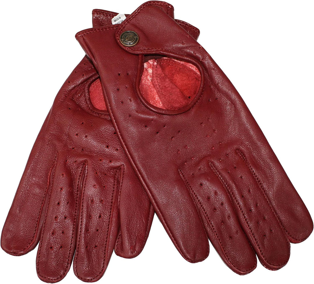 German Wear Unisex Driving Autofahrer-Handschuhe Lederhandschuhe 10=XL Weinrot, 10=XL Weinrot