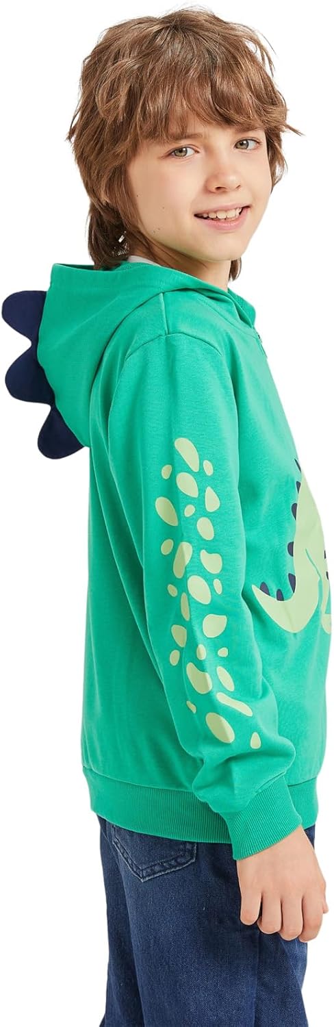 Alleen Jungen Sweatjacke Hoodie Langarm Baumwolle Kinder Pullover Dino Kapuzenpullover Jacke mit Kap