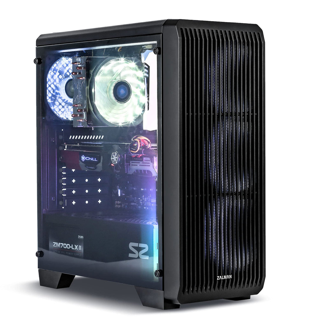 Zalman S2 TG PC Midi Tower ATX Gehäuse mit Lüfter - Computer Case ATX Gaming Tower - Gaming PC Gehäu