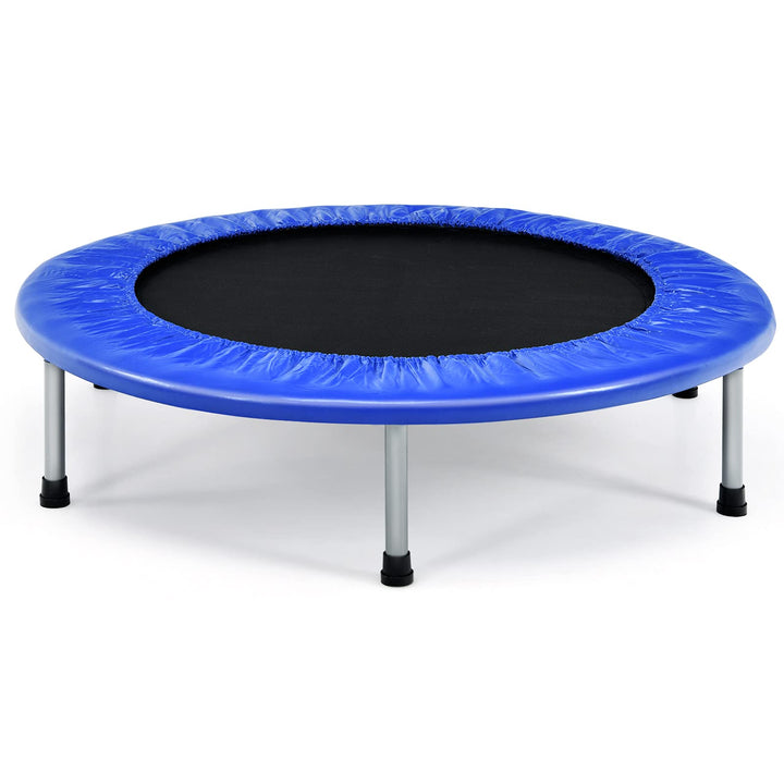 GYMAX Ø97 cm Mini Trampolin klappbar, Fitness Trampolin für Erwachsene & Kinder, Gartentrampolin bis