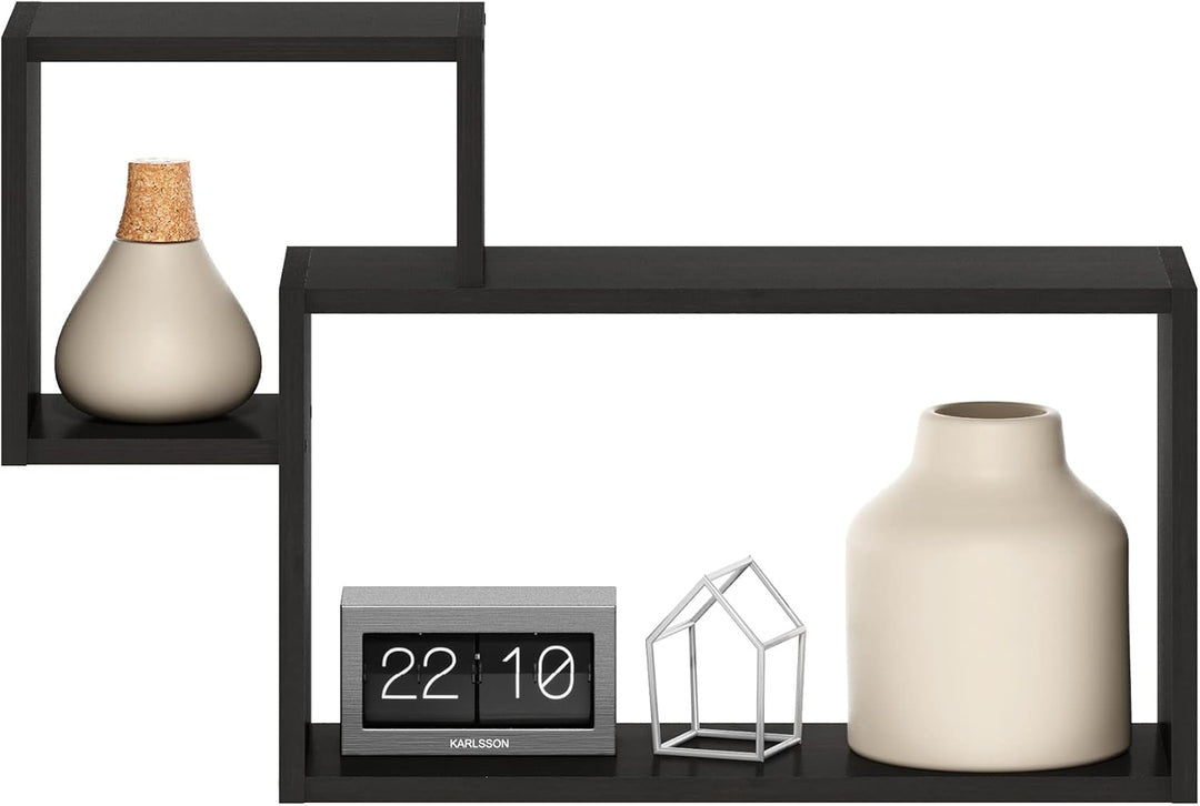 Furinno Rossi Interweave Wandhalterung, schwebend, dekoratives Regal, 2 Stück, Espresso Espresso 2 F