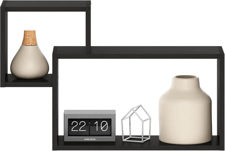 Furinno Rossi Interweave Wandhalterung, schwebend, dekoratives Regal, 2 Stück, Espresso Espresso 2 F