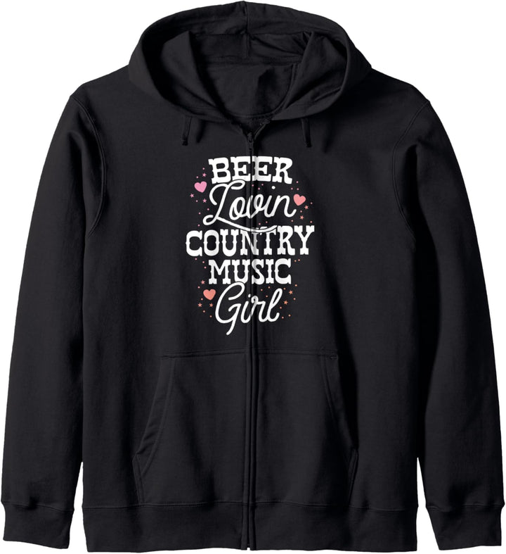 Beer Lovin Country Music Girl Festival Party Women Drinking Kapuzenjacke