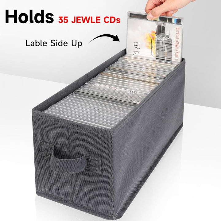 NUSWOR Upgrades CD-Aufbewahrungsbox – perfekte CD-Hüllen-Aufbewahrungslösung, stapelbarer CD-Organiz