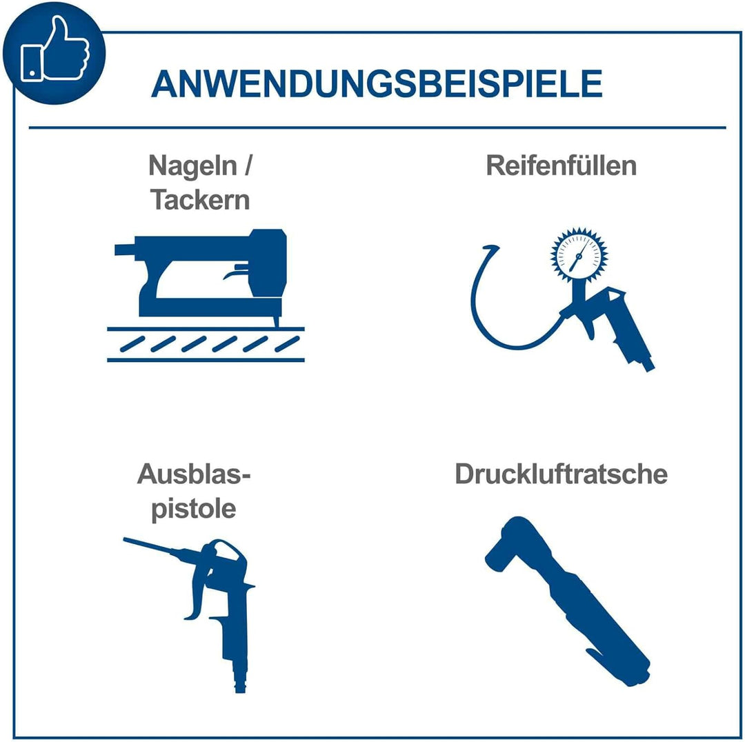 Scheppach Druckluft Kompressor HC24V Luftkompressor stehend inkl. 13 tlg. Zubehörset + 10m Schlauch