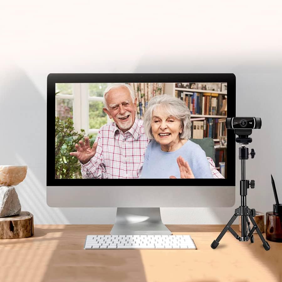 Webcam Stativ Ständer Ausziehbar Desktops Stativ für Kamera/Telefon/Webcam, Schreibtisch Stativ Halt