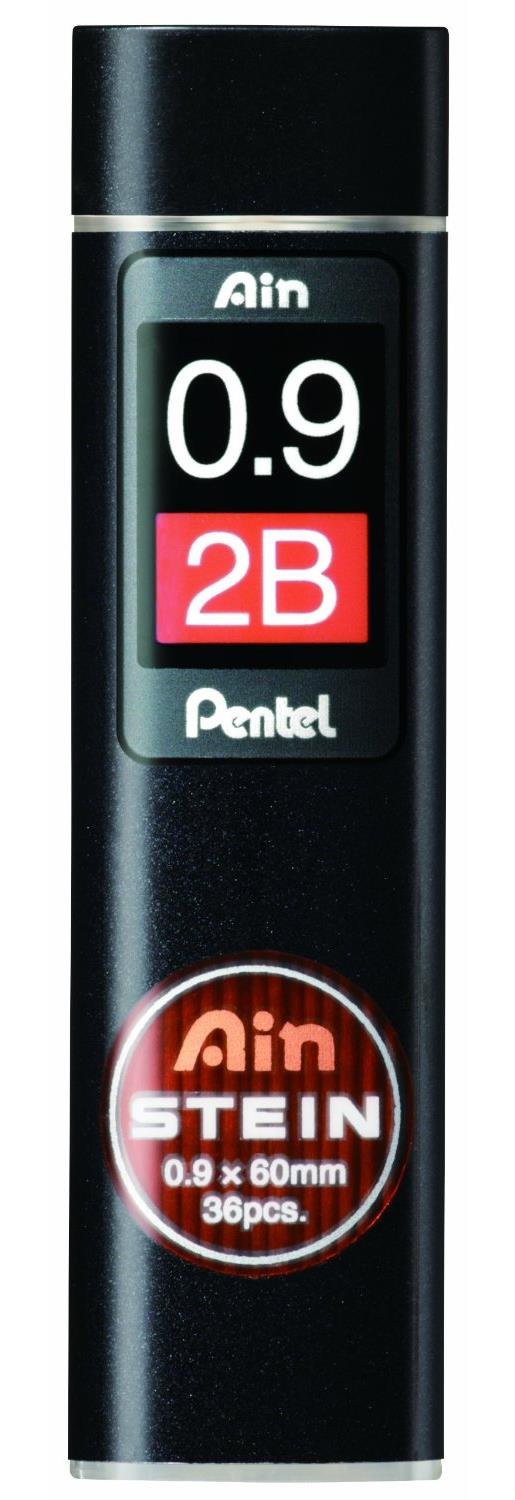 Pentel C279-2BO Ain Stein Feinmine, Strichstärke 0.9 mm, Härtegrad 2B, 36 Minen je Dose, 2B