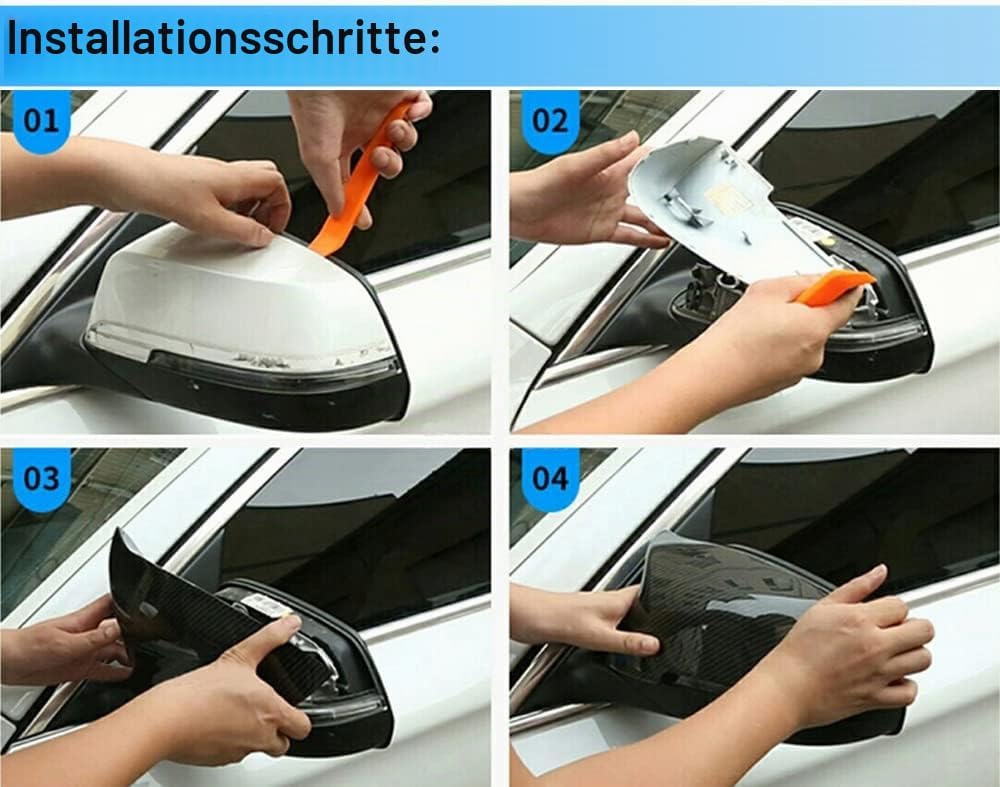 Auto Spiegelkappen1 Paar Tür Aussenspiegelkappe Rückspiegelkappe Seitenspiegel Abdeckungen für A-udi