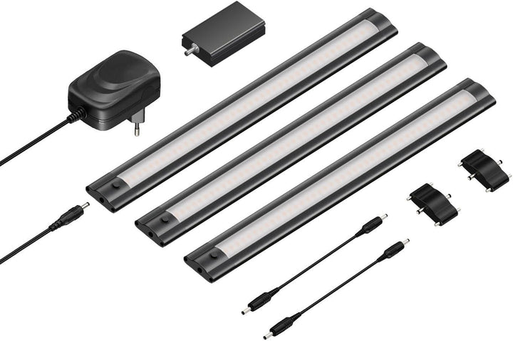 ledscom.de Smarte LED Unterbau-Leuchte SIRIS schwarz matt mit WLAN-Controller flach, Smart-Home, Ale