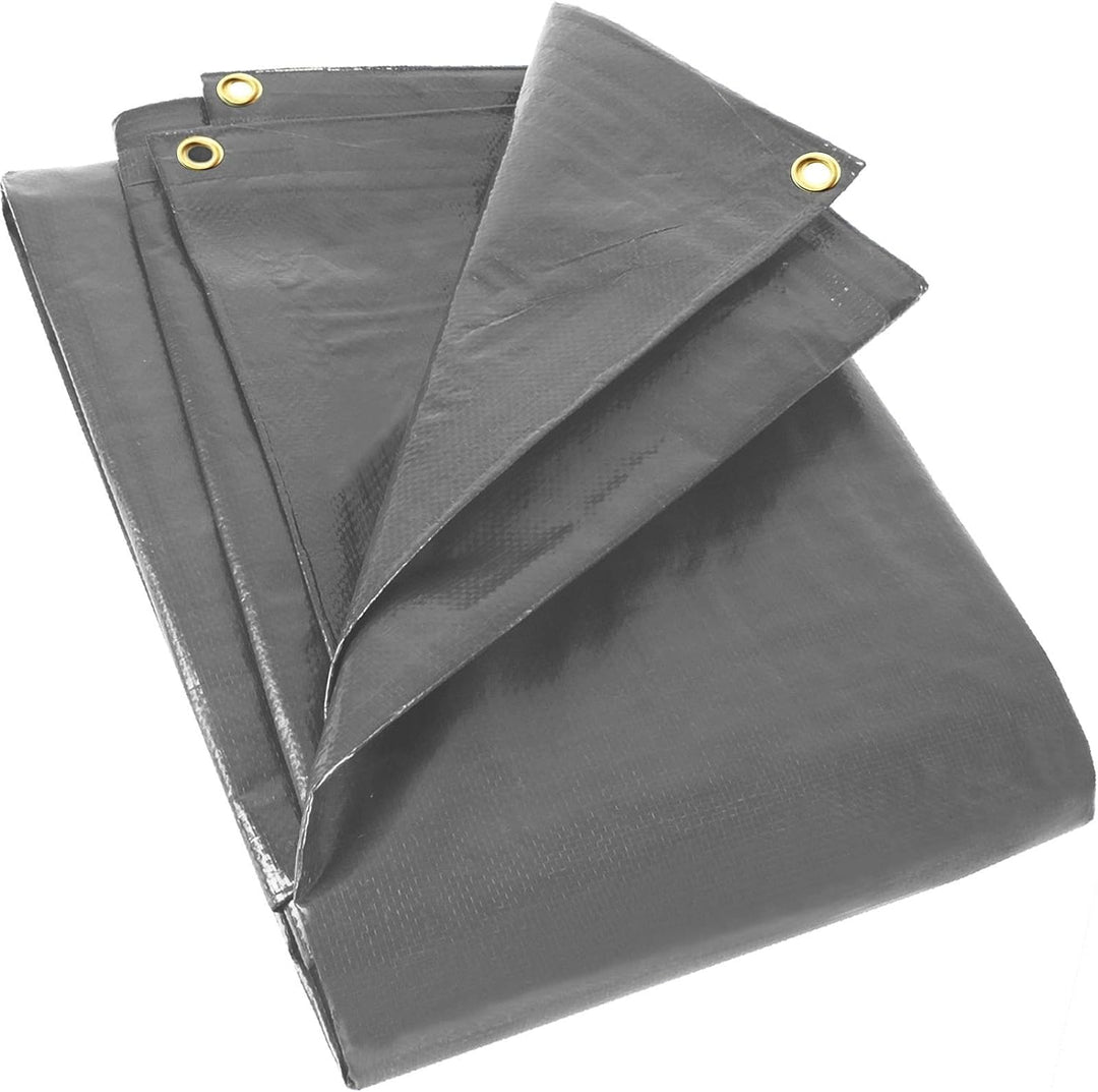 Zill Gewebeplane 6 x 10 m grau 280g/m² mit Alu-Ösen Abdeckplane PE - Holzabdeckplane Schutzplane Hol