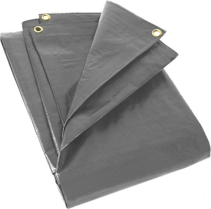 Zill Gewebeplane 6 x 10 m grau 280g/m² mit Alu-Ösen Abdeckplane PE - Holzabdeckplane Schutzplane Hol