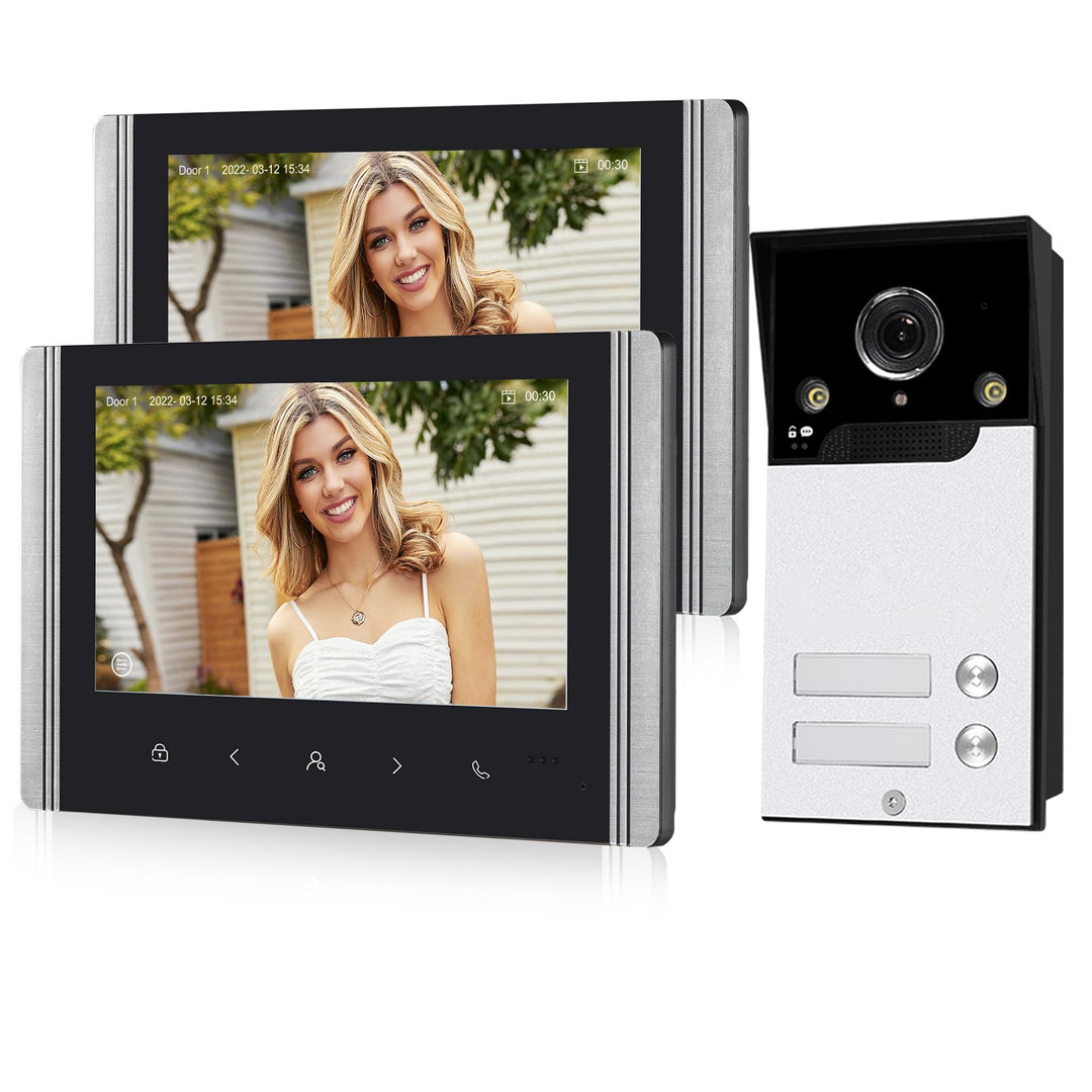 FTes RFKits WLAN Wireless Video Türsprechanlage,1080P Aussenkamera,7 Zoll Touchscreen Wireless Monit