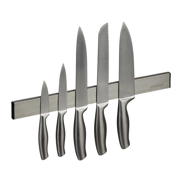 Relaxdays Magnetleiste Edelstahl, selbstklebend, 40 cm lang, Wand Magnetschiene für Messer & Werkzeu
