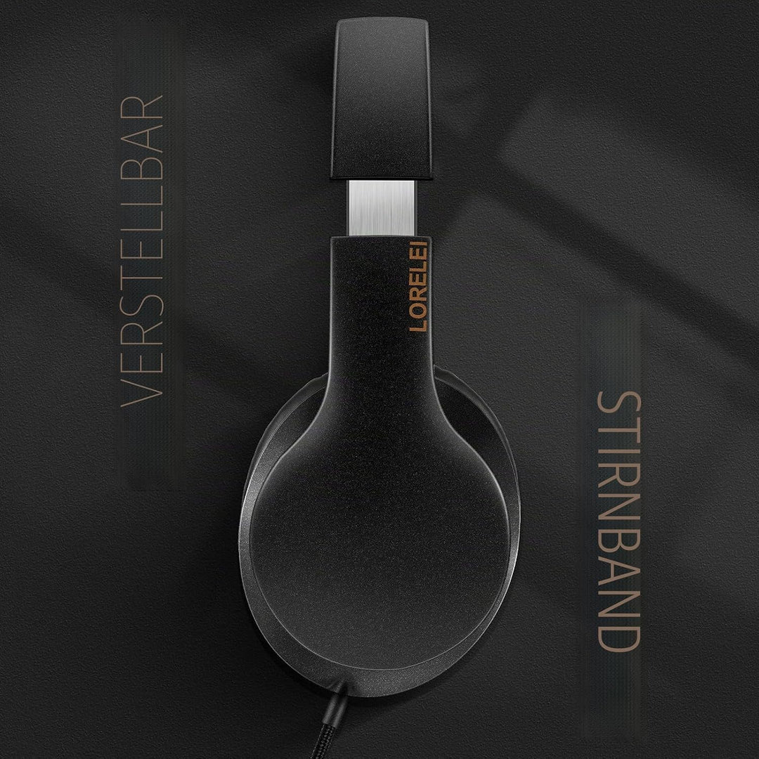 LORELEI X6 Over-Ear Headphones with Microphone, Lightweight Foldable & Portable Stereo Bass Headphon