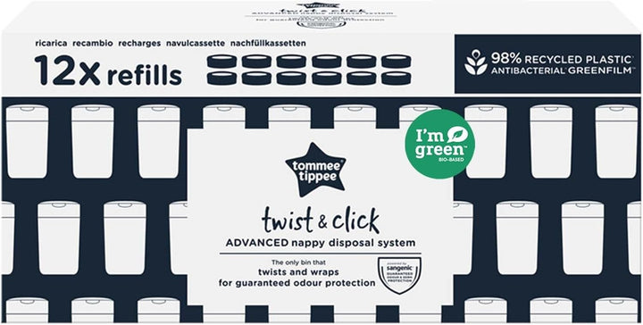 Tommee Tippee Nachfüllkassetten für Twist & Click Advanced Windelentsorgungssystem mit Nachhaltig Be