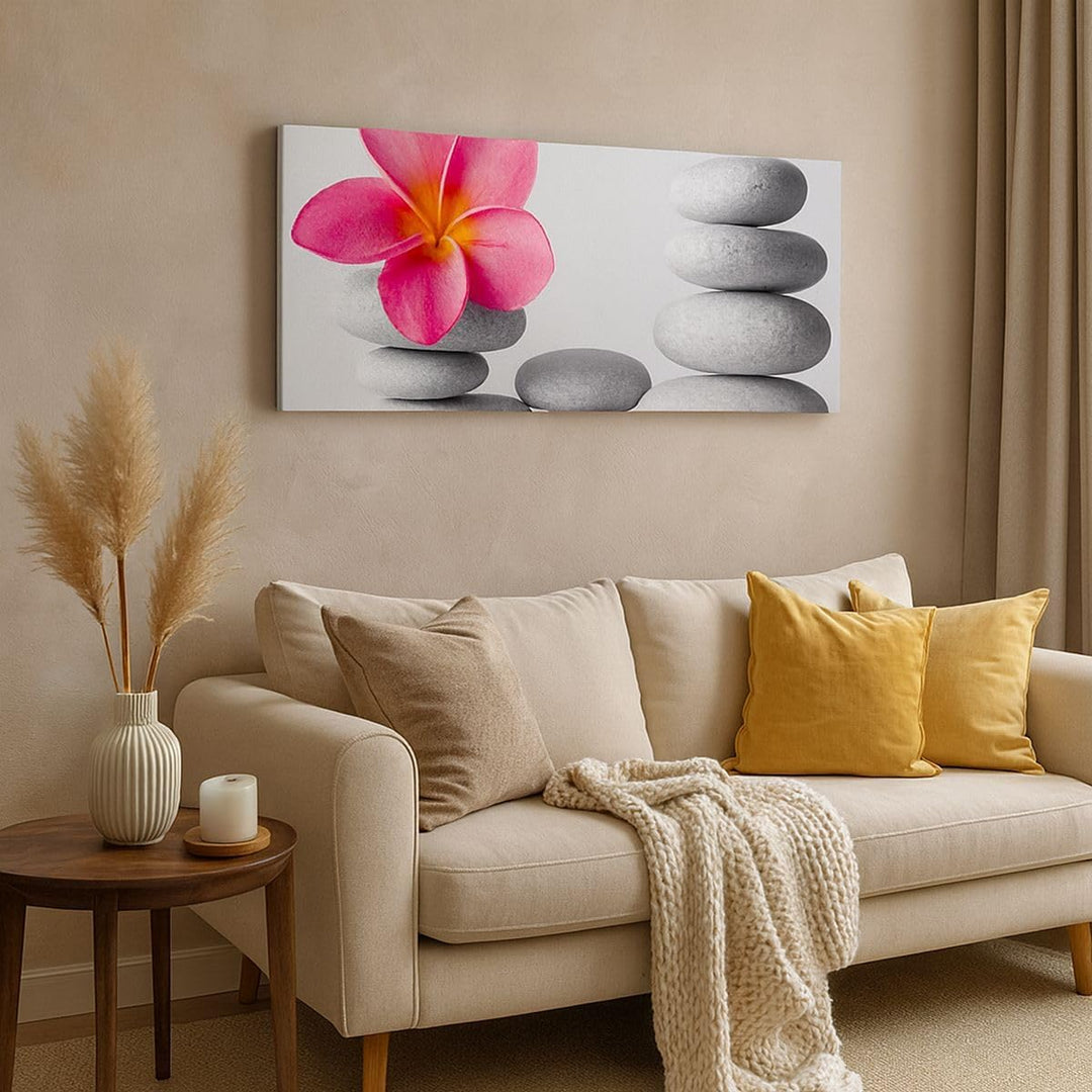 Wandbilder Dekoration Wohnzimmer Spa buddhismus ruhig blume Panorama Bilder auf Leinwand 120x50cm Le