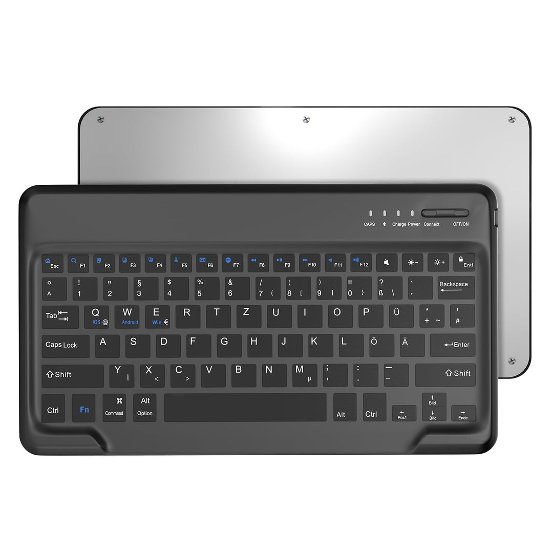 Für ab 12" grosse Tablets Hülle mit Tastatur QWERTZ | Kompatible Android, iPadOS, Windows, HarmonyOS