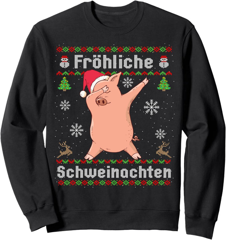 Frohe Schweinachten Weihnachten Schwein Ugly Christmas Sweatshirt