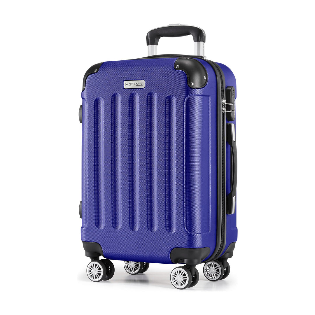 MERISH Reisekoffer Koffer Kofferset Trolleys Zwillingsrollen 3tlg. Hartschale in 9 Farben (Blau, M)