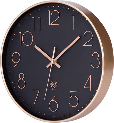 VIVILINEN Funkuhr geräuschlos Wanduhr Ohne Tickgeräusche Modern Funkwanduhr Lautlos Wanduhr Nicht Ti