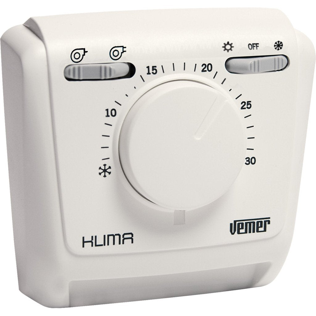VEMER VE024600 KLIMA 2V - Mechanischer Raumthermostat für Gebläsekonvektoren, Heizungsthermostat, 2-