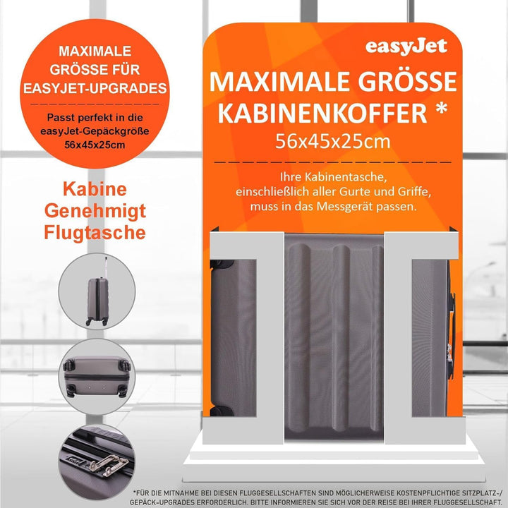Aerolite 56x45x25 easyJet / British Airways / Jet2 Höchstbetrag 4-Rad Handgepäck Leichtgewicht Harts