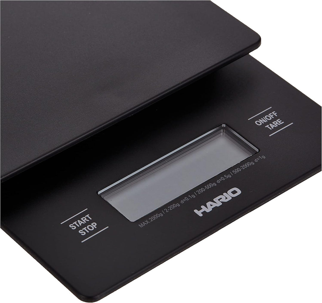 Hario VSTN-2000B Küchenwaage, schwarz & V60 Wasserkocher, Edelstahl, Silber 1 schwarz Bundle mit Was