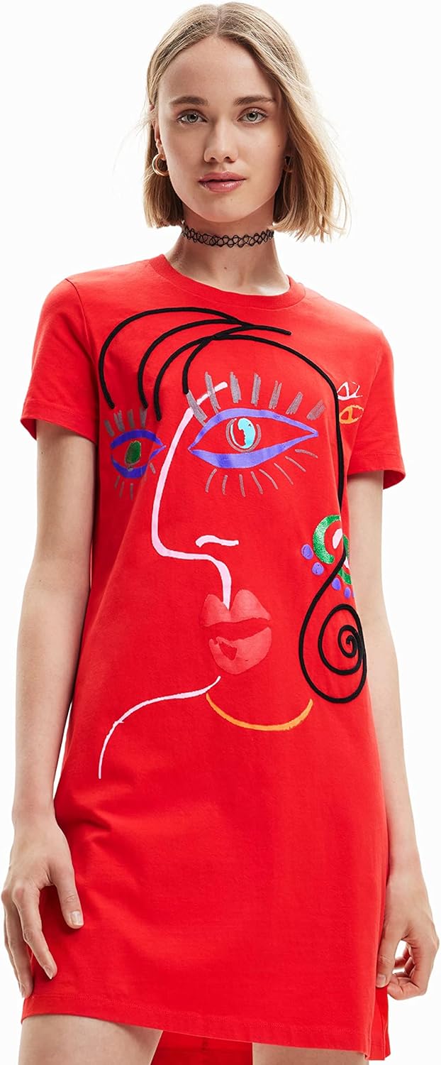 Desigual Damen Dress S Rot, S Rot