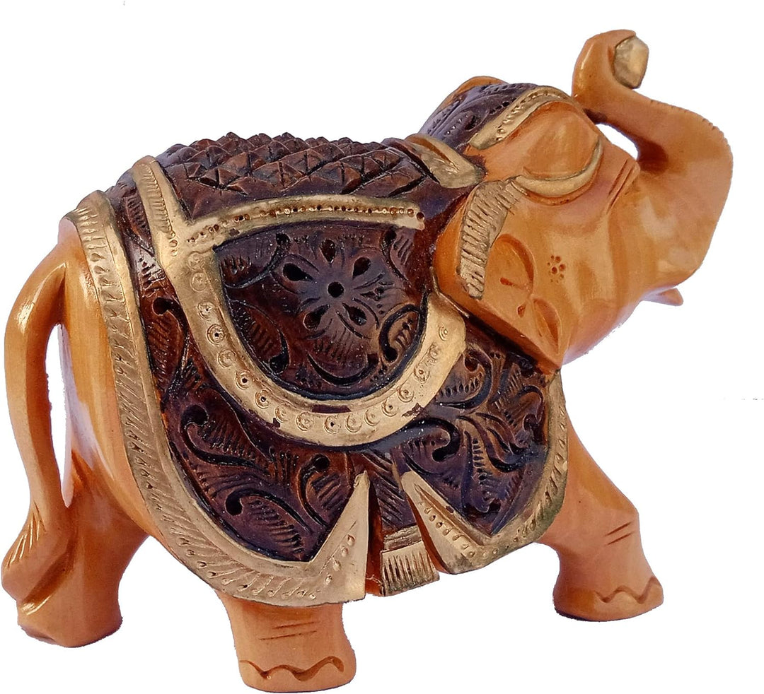 Purpledip Elefanten-Statue, Holz, handgefertigt (12343)
