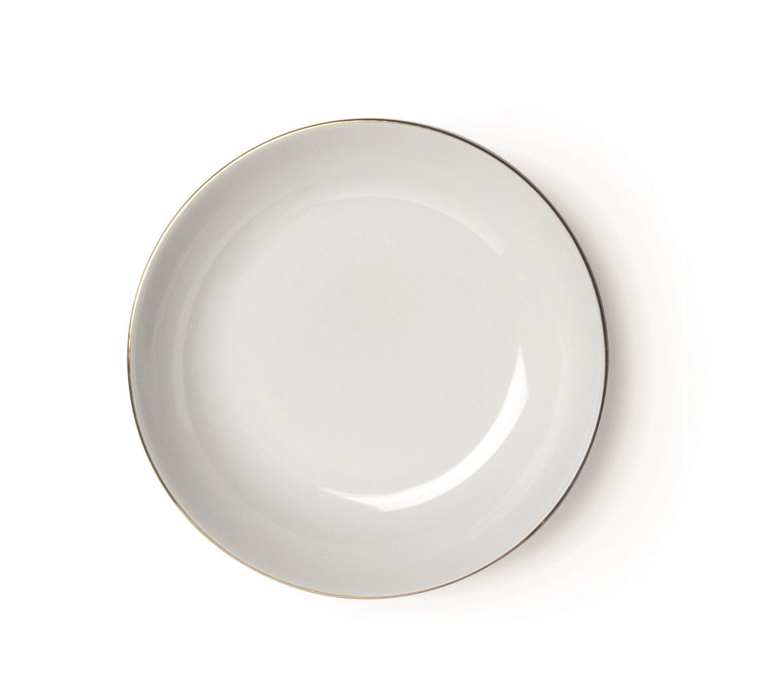 Excelsa Gold Suppenteller, Porzellan, Weiss/Rand Gold, 21 x 21 x 4 cm