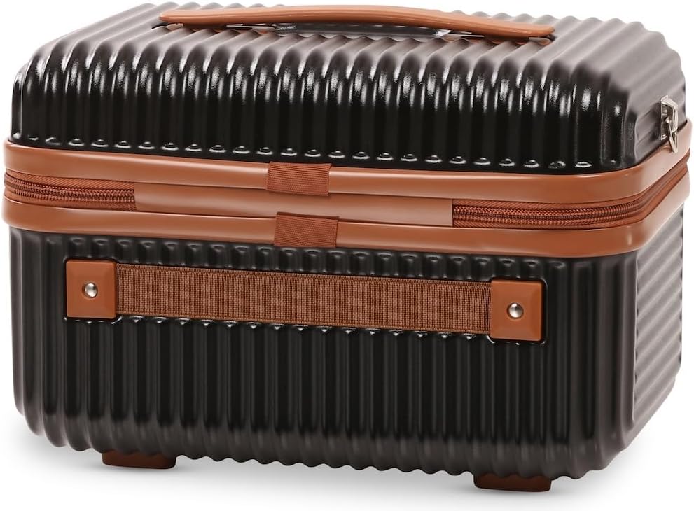 BERTOO Napoli Kosmetikkoffer aus schwarzem Hartschalen-Material, 17 l, mit TSA-Schloss, abnehmbarem