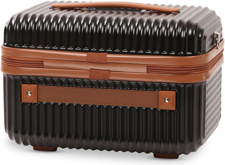 BERTOO Napoli Kosmetikkoffer aus schwarzem Hartschalen-Material, 17 l, mit TSA-Schloss, abnehmbarem