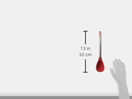 CUISIPRO ELEGANCE Kochlöffel aus satiniertem Edelstahl | 30,5 cm | Rot | Antihaft-Silikon Kochlöffel