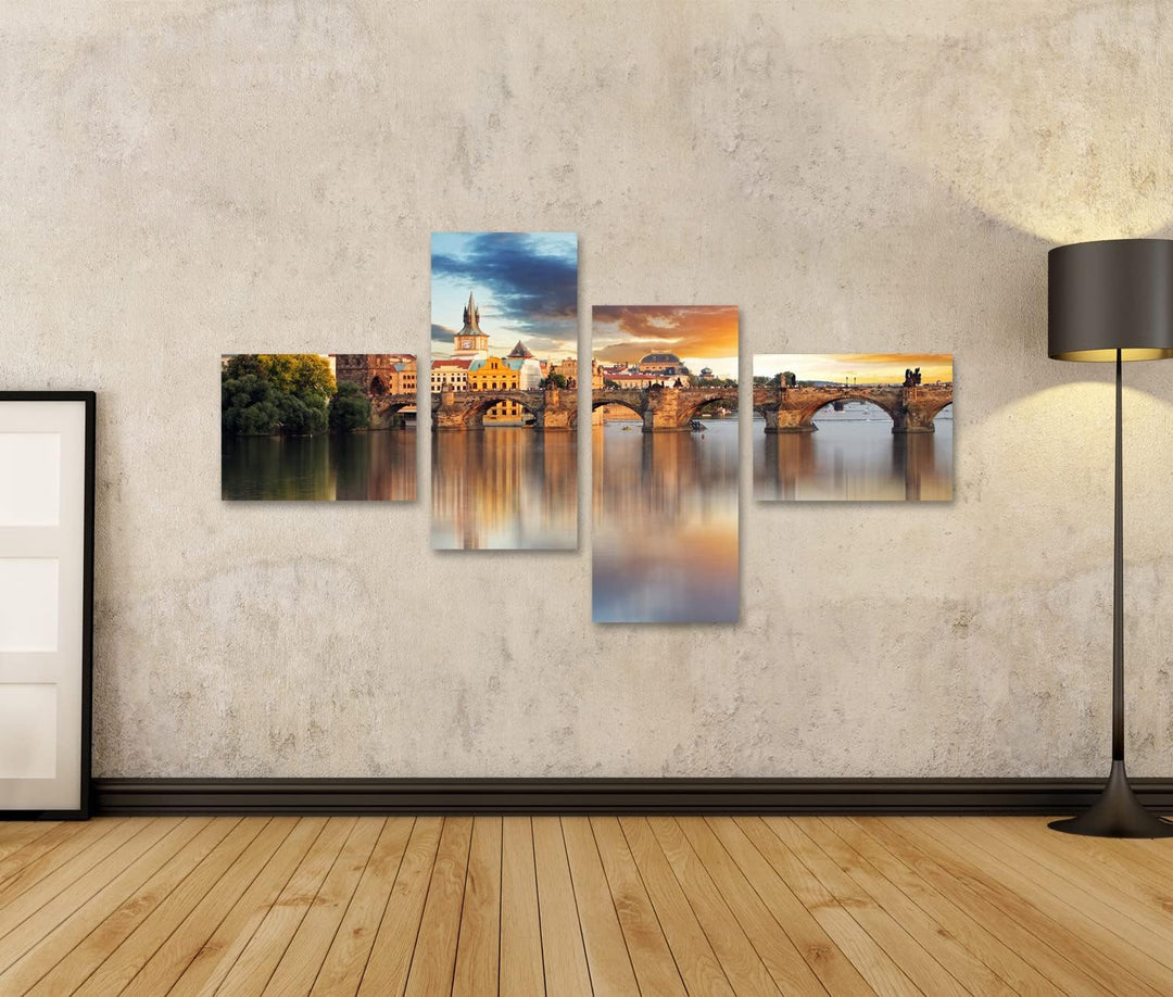 islandburner Bild auf Leinwand Prag Karlsbrücke Tschechische Republik Bilder Wandbilder Poster 150x8