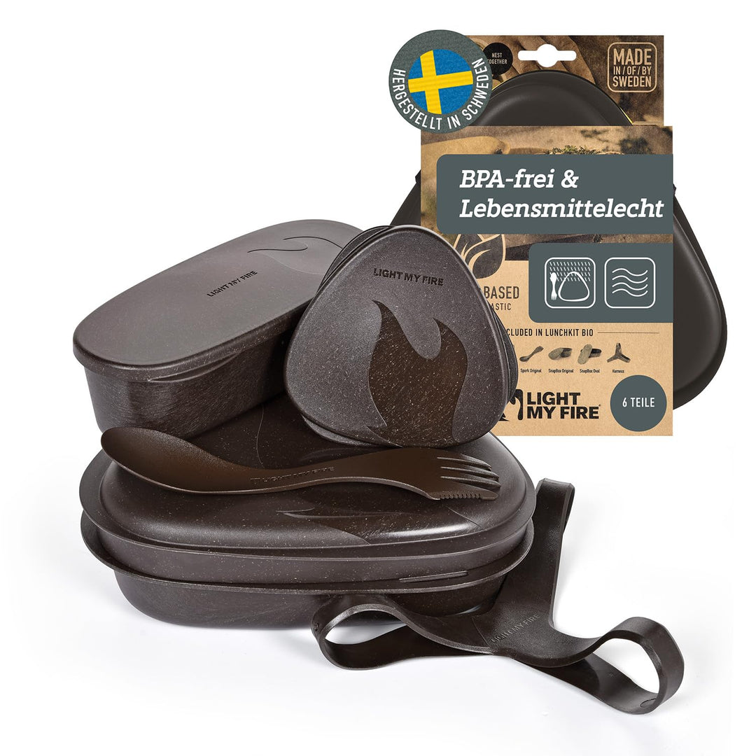 Light My Fire Camping Geschirr Set - 6 Teilig Salat to Go Box - Brotdose Erwachsene mit Camping Best