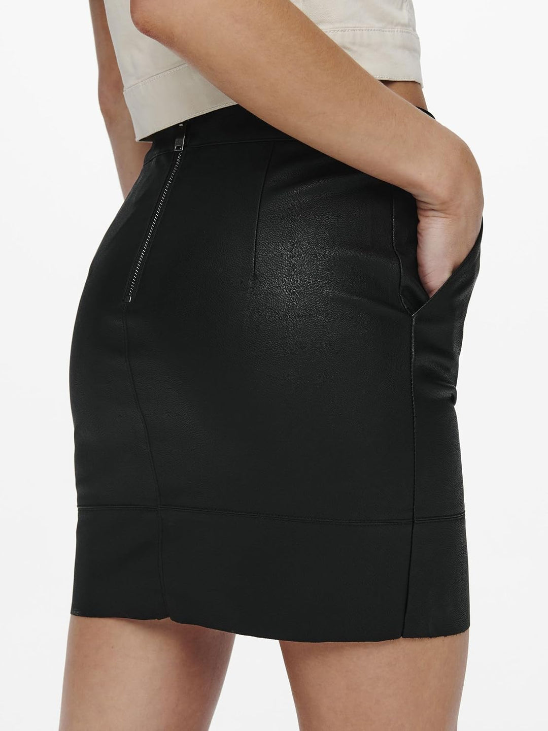 ONLY Damen Onljulie Fauxsuede Bonded Skirt OTW Noos Rock 36 Schwarz, 36 Schwarz
